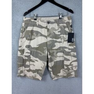 CSG Cargo Shorts Mens 32 Tan Desert Camo Unity Ripstop Cotton Zip Fly Pockets